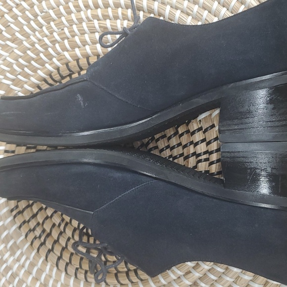 Vintage Aquatalia Suede Shoes Lace-up Block Heel UK 7 US 8.5-9 - Picture 7 of 16